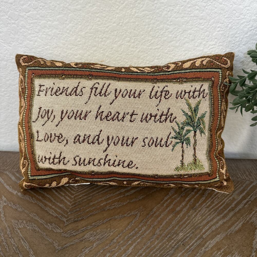 Tapestry Pillow Friendship Love sunshine Palm Tree Tropical Cottagecore‎ Decor